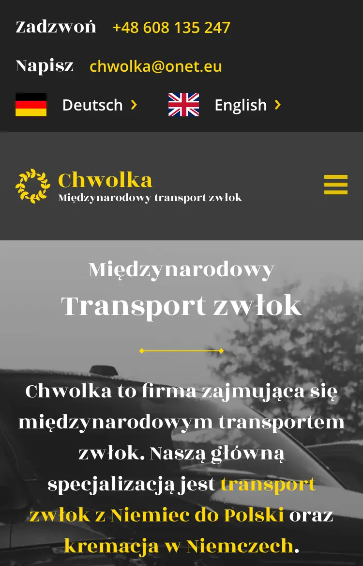 https://chwolka.pl mobile preview